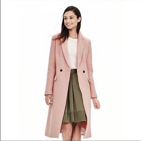 Banana Republic Blush Pink Double Breasted Wool Coat - Picture 2 of 6